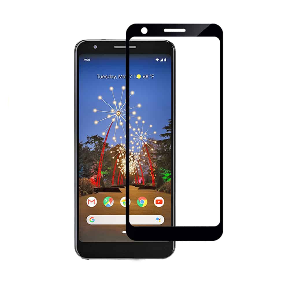 Google Pixel 3a Full Cover Coverage Tempered Glass LCD Screen Protector Film Guard ( Black)