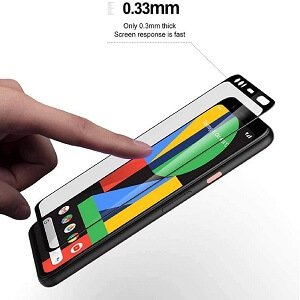 (2 Pack) Google Pixel 4 Black Full Cover Tempered Glass LCD Screen Protector Film Guard