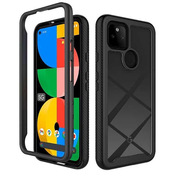For Google Pixel 5 | 5A 5G Military Grade Shockproof Clear Heavy Duty Case Bumper Drop Protection Tough Cover (Black)