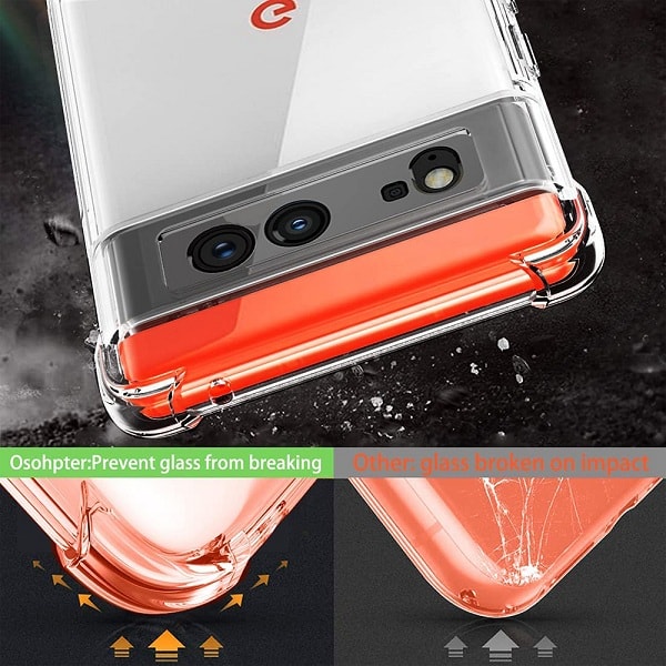 Google Pixel 6 Clear Case Shockproof Tough Gel Clear Transparent Air Cushion Cover (Transparent)
