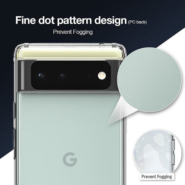 Google Pixel 6 Clear Case Slim With 4 Corners [Shock Absorption] Hard Back Soft Bumper Cover