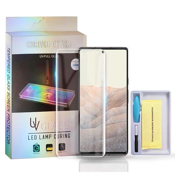 Google Pixel 6 Pro UV Liquid Gel Tempered Glass Screen Protector Film Guard (Clear)