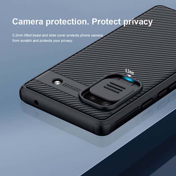 Google Pixel 6A Nillkin Case, CamShield Series Shockproof Heavy Duty Protective Case With Slide Camera Cover - Black (5)