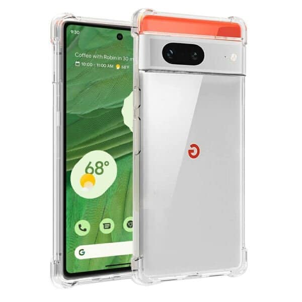 Google Pixel 7 Clear Case Shockproof Tough Gel Clear Transparent Air Cushion Cover (Transparent)