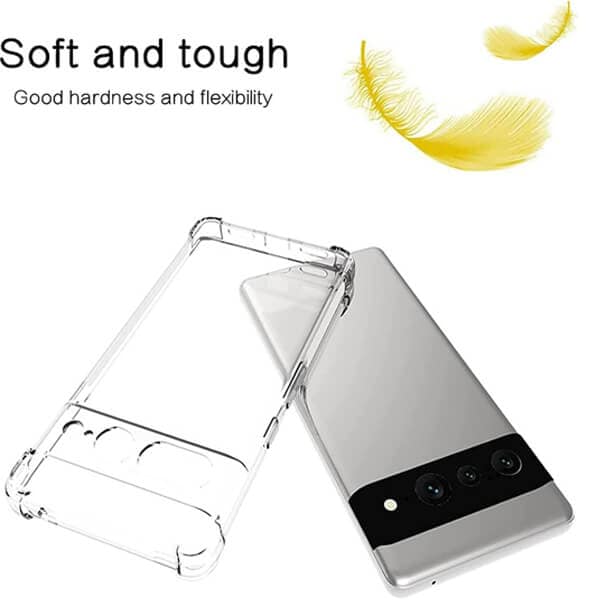 Google Pixel 7 Pro Clear Case Shockproof Tough Gel Clear Transparent Air Cushion Cover (Transparent)