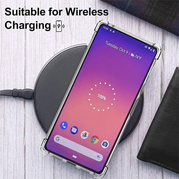 Google Pixel 7 Pro Clear Case Shockproof Tough Gel Clear Transparent Air Cushion Cover (Transparent)