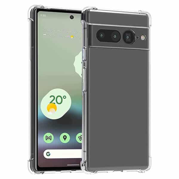 Google Pixel 7 Pro Clear Case Shockproof Tough Gel Clear Transparent Air Cushion Cover (Transparent)