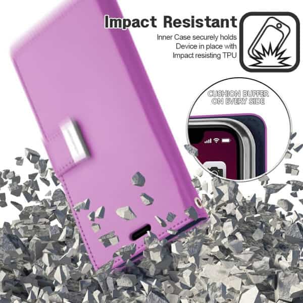 Goospery Apple iPhone 14 Pro Max Rich Diary Wallet Flip Case Leather Card Slots Magnetic Cover (Purple)