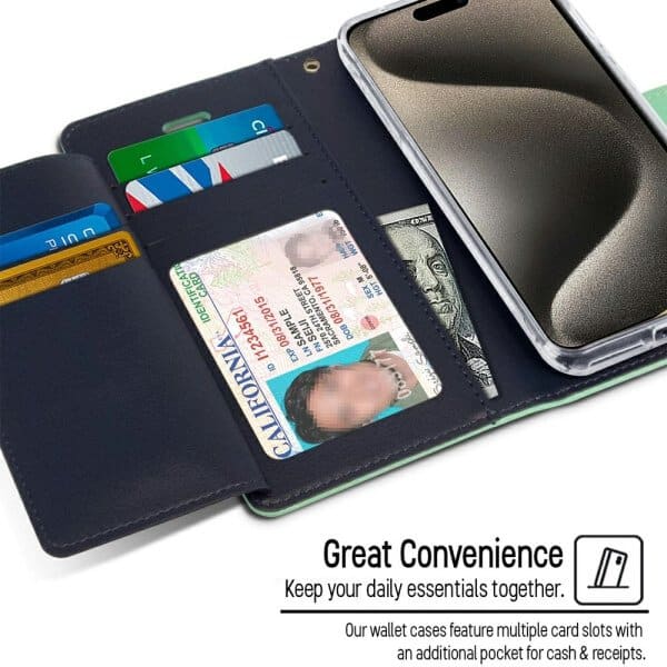 Goospery Apple iPhone 15 Pro Max Rich Diary Wallet Flip Case Leather Card Slots Magnetic Cover