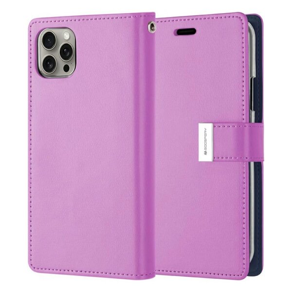 Goospery Apple iPhone 15 Pro Max Rich Diary Wallet Flip Case Leather Card Slots Magnetic Cover