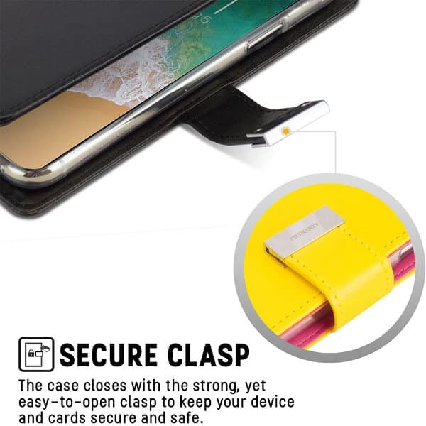 Goospery Apple iPhone X XS Rich Diary Wallet Flip Case Leather Card Slots Magnetic Cover (Black) IPXSMAX-RIC-BLK