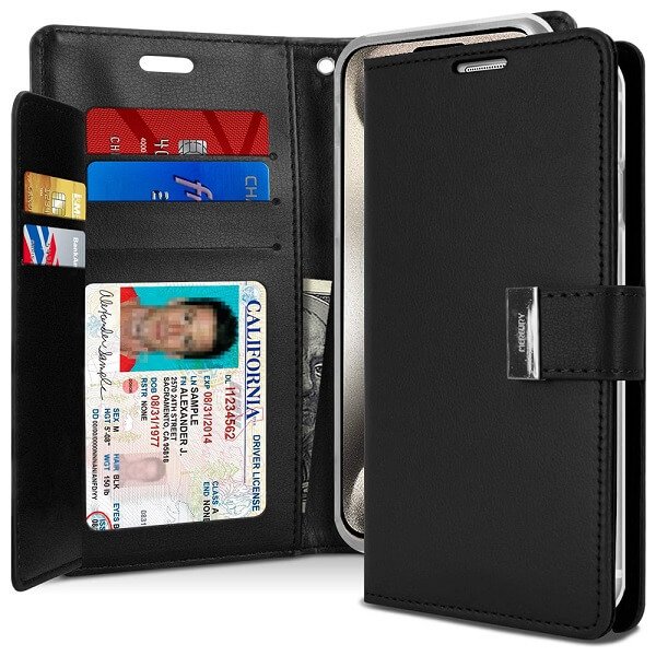 Goospery For Apple iPhone 15 Pro Max Rich Diary Wallet Flip Case Leather Card Slots Magnetic Cover