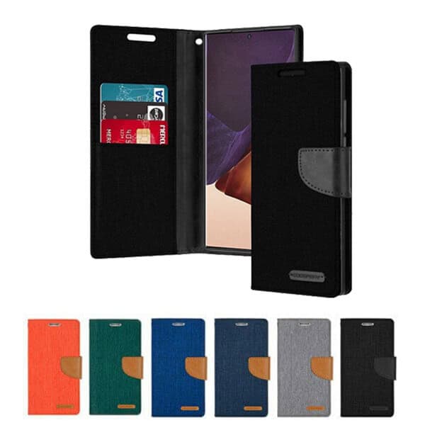Goospery Samsung Galaxy Note 20 Ultra Canvas Wallet Flip Case Leather Card Slots Magnetic Cover