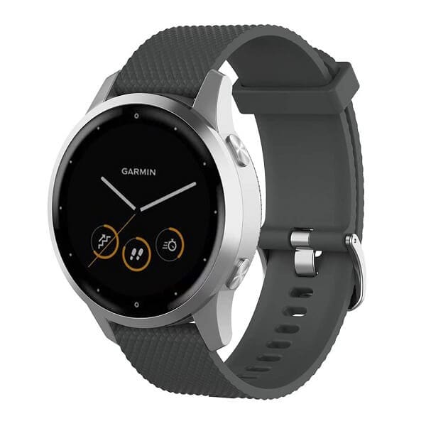 Garmin Vivoactive 4S Silicone Wristband Adjustable Rubber Watch Replacements Band Kit Strap (Grey)