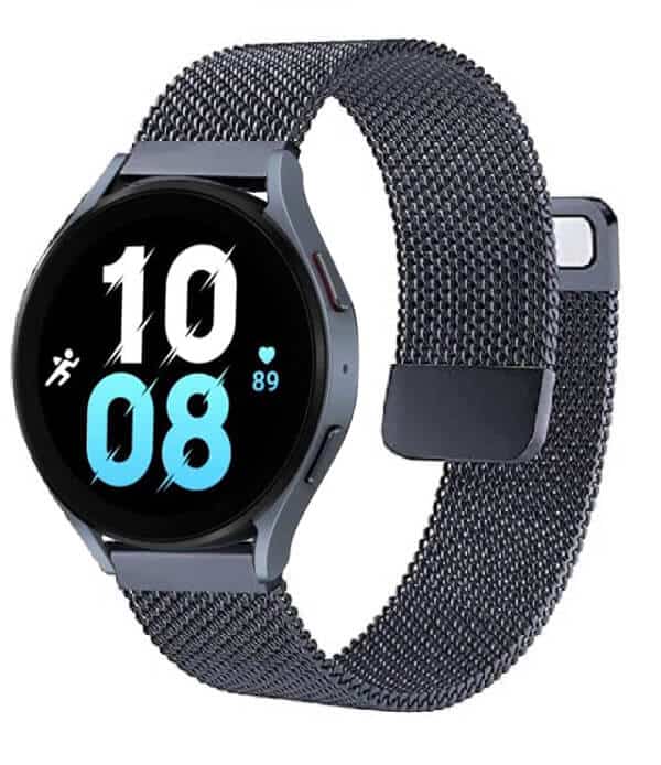 Samsung Galaxy Watch 5 40mm 44mm /Watch 5 Pro 45mm Replacement Wristband, Adjustable Stainless Steel Milanese Wrist Band Strap Loop For Women Men Unisex