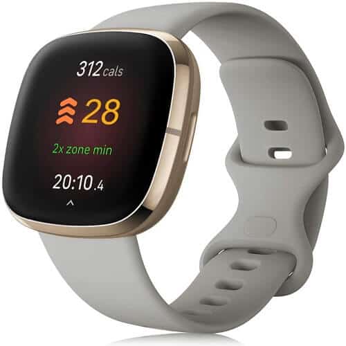 For Fitbit Versa 3/Versa 4/Sense/Sense 2 Band Soft Silicone Adjustable Strap Wristband Replacement Sports Bands Loop