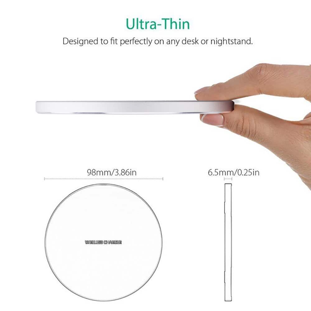 10W Qi Wireless Fast Charger Charging Pad For Apple iPhone Samsung Galaxy Google Pixel (White)