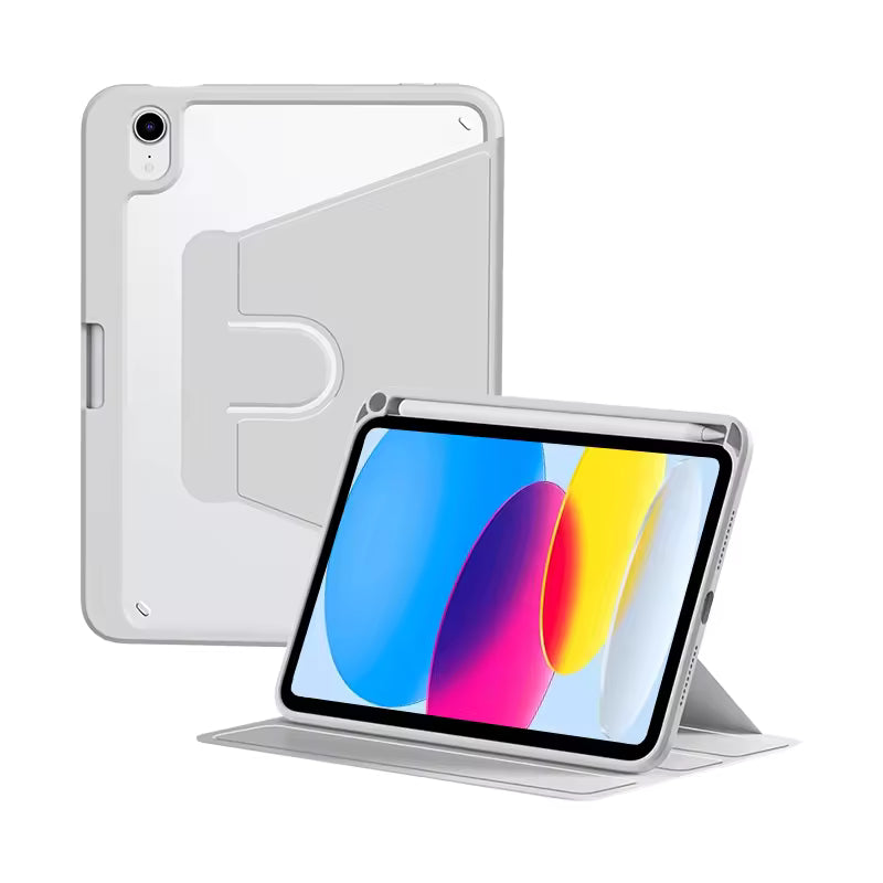 For Apple iPad 11th 10th Gen Case With Pencil Holder Rotaing Folio Leather Shockproof Stand Cover