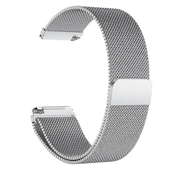 For Samsung Galaxy Watch 3 41mm Replacement Band Magnetic Steel Milanese Loop Band Wristband Strap (Silver)