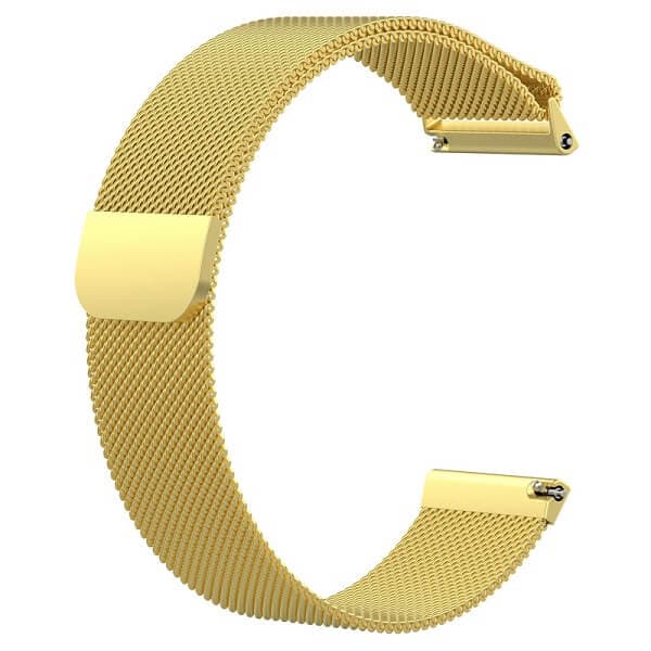 For Samsung Galaxy Watch 3 41mm Replacement Band Magnetic Steel Milanese Loop Band Wristband Strap (Gold)