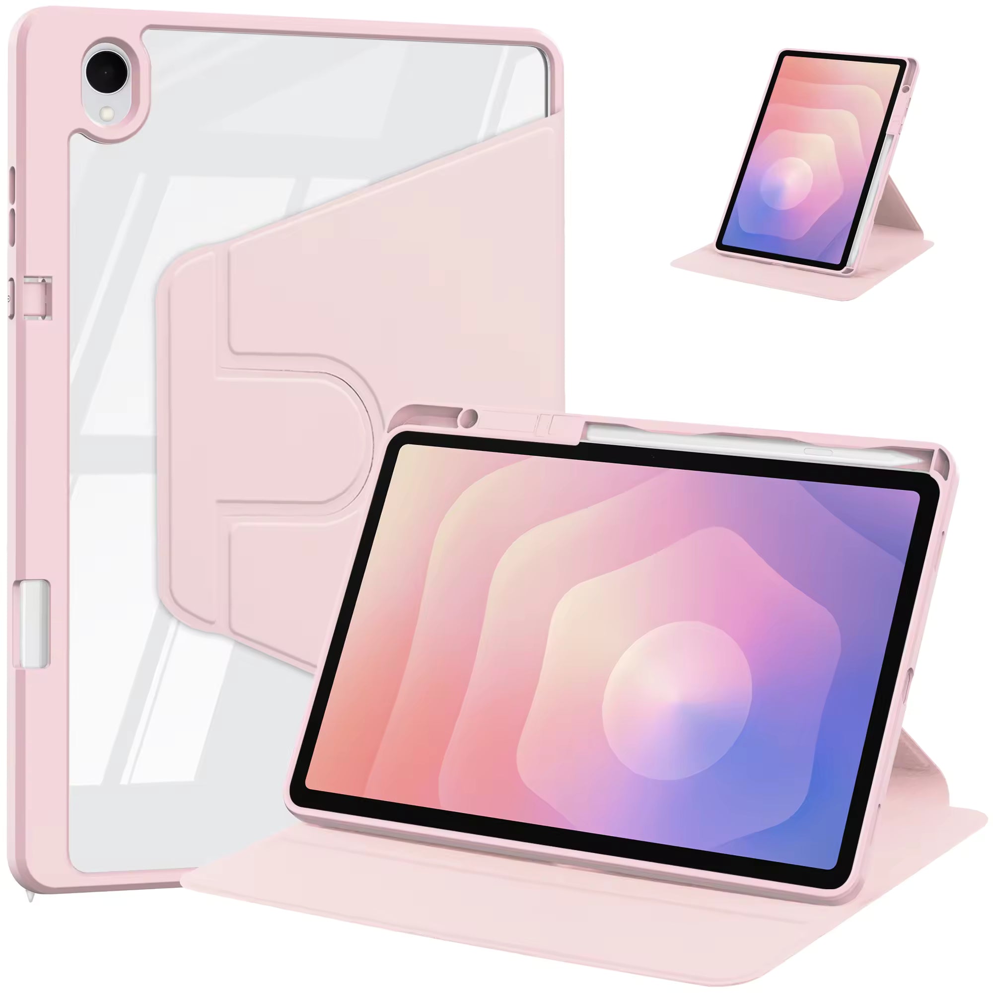 For Samsung Galaxy TAB S11 / S9 / S9 FE / S10FE / S10 Lite WITH PENCIL HOLDER Rotaing Folio Smart Leather Magnetic Stand Case Cover