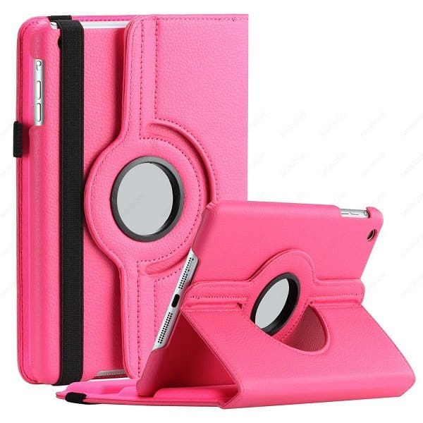 Galaxy Tab A7 Lite Rotating Case 360 Degree Leather Smart Cover (Hot Pink)