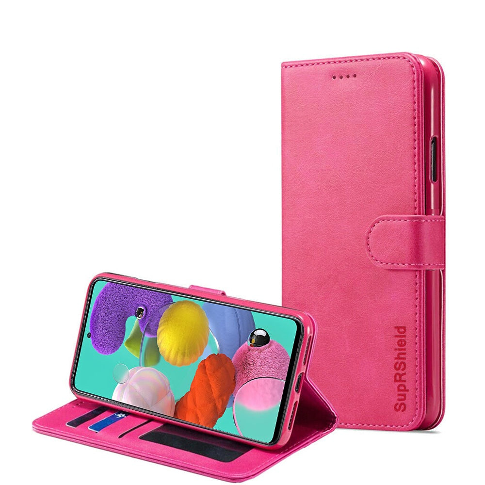 For Samsung Galaxy A51 Genuine SupRShield Wallet Leather Flip Stand Magnetic Case Cover