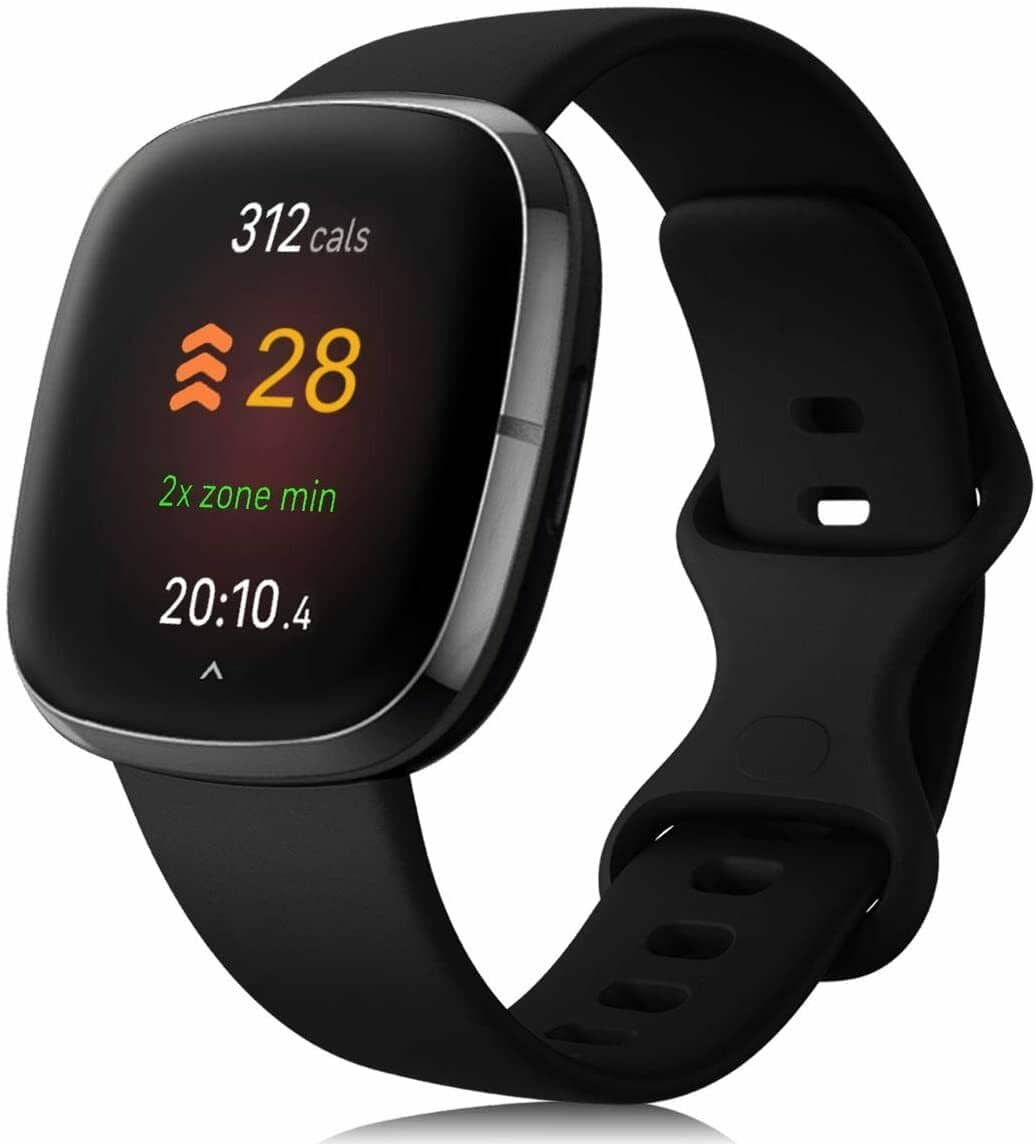 For Fitbit Versa 3/Versa 4/Sense/Sense 2 Band Soft Silicone Adjustable Strap Wristband Replacement Sports Bands Loop