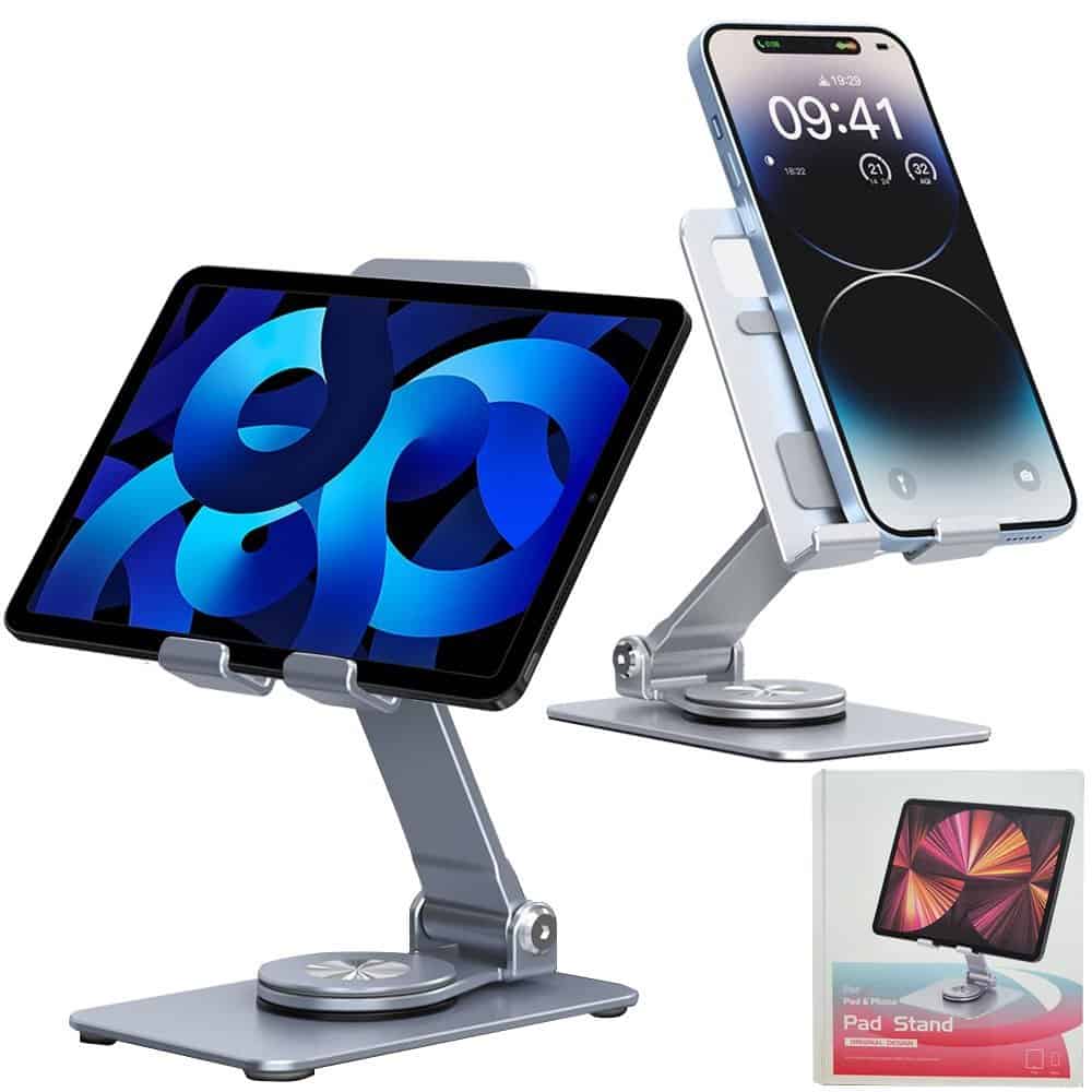 360° Rotate Metal Desk Mobile Phone Adjustable Desktop Tablet Holder Stand For iPhone /iPad/Tab /Samsung Galaxy /Google /Nokia / Lenovo /Oppo