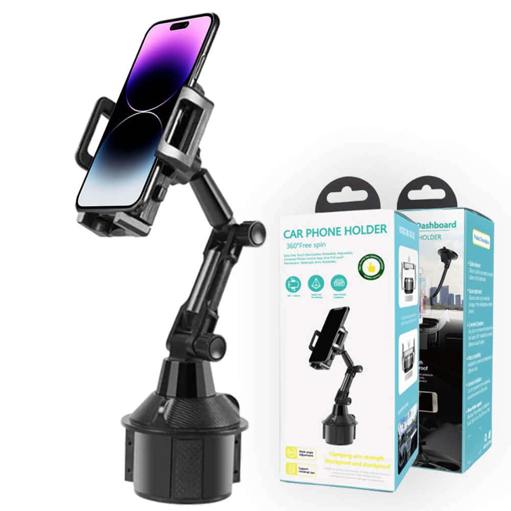 Car Cup Holder Phone Mount, Cup Holder Cradle Car Mount with Adjustable Neck for iPhone Samsung Nokia Google Oppo Motorola
