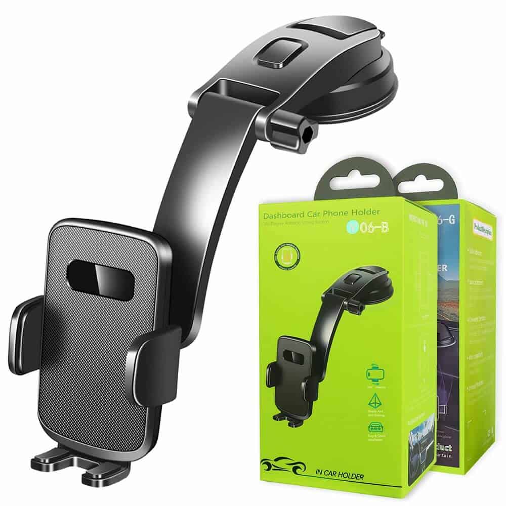 Universal 360° Rotatable Cell Phone Holder Mount, Dashboard Windscreen Car Cradle Stand for iPhone Samsung Google Oppo Nokia Moto