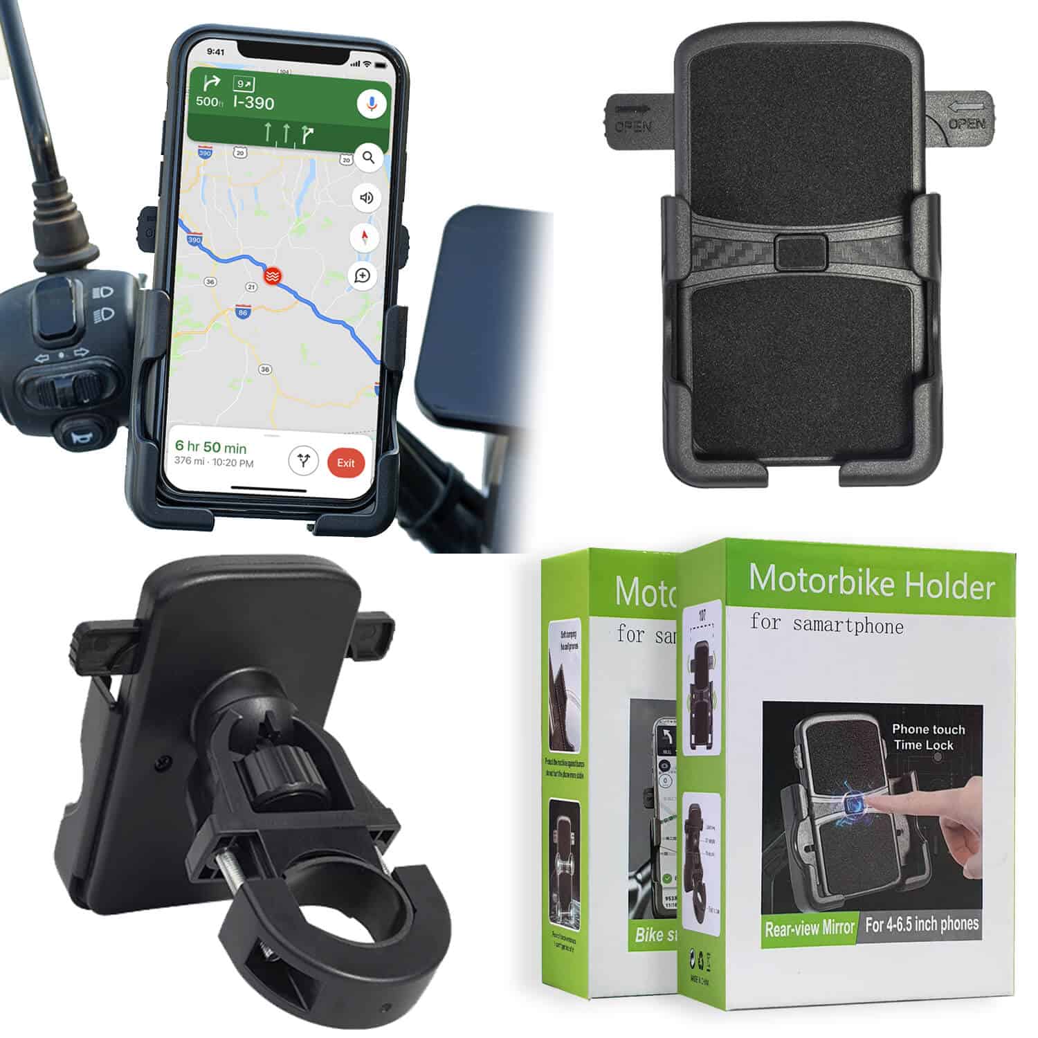 360° Rotatable Adjustable Bicycle Mobile Phone Mount Holder - Anti-Shake For iPhone Samsung Nokia Google Motorola