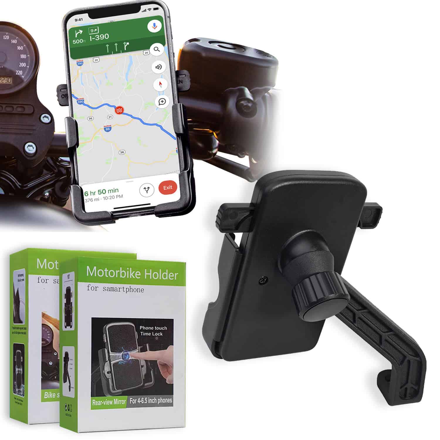 360° Rotatable Adjustable Motorbike Motorcycle Mobile Phone Mount Holder For iPhone Samsung Nokia Google Motorola (Copy)