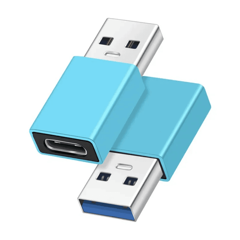 [3 Pack] USB C Female to USB A Male Adapter Charge Converter OTG Connector for Laptops & Mobile Phones - Blue