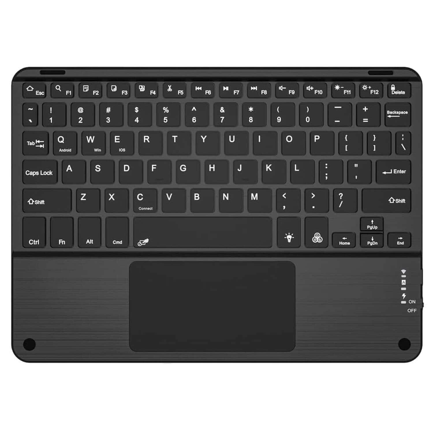 Wireless 7 Colors Backlit Bluetooth Rechargeable Keyboard With Touchpad for iPhone/iPad/Pro, Samsung Android Tablets, Windows, Lenovo