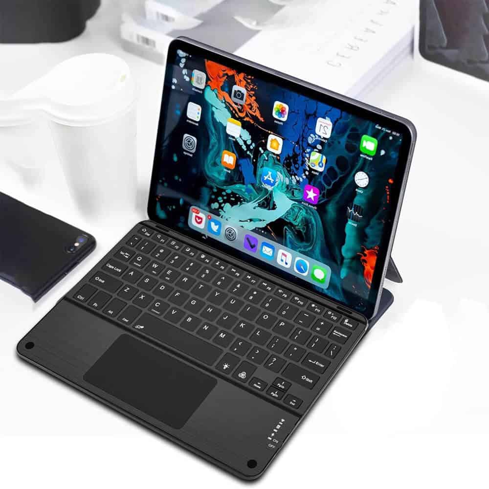 Wireless 7 Colors Backlit Bluetooth Rechargeable Keyboard With Touchpad for iPhone/iPad/Pro, Samsung Android Tablets, Windows, Lenovo