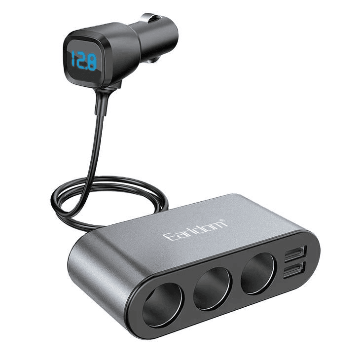Earldom 120W Dual USB Charger 4 in 1 Socket Multi Function Car Mobile Phone Charger ET-CS2