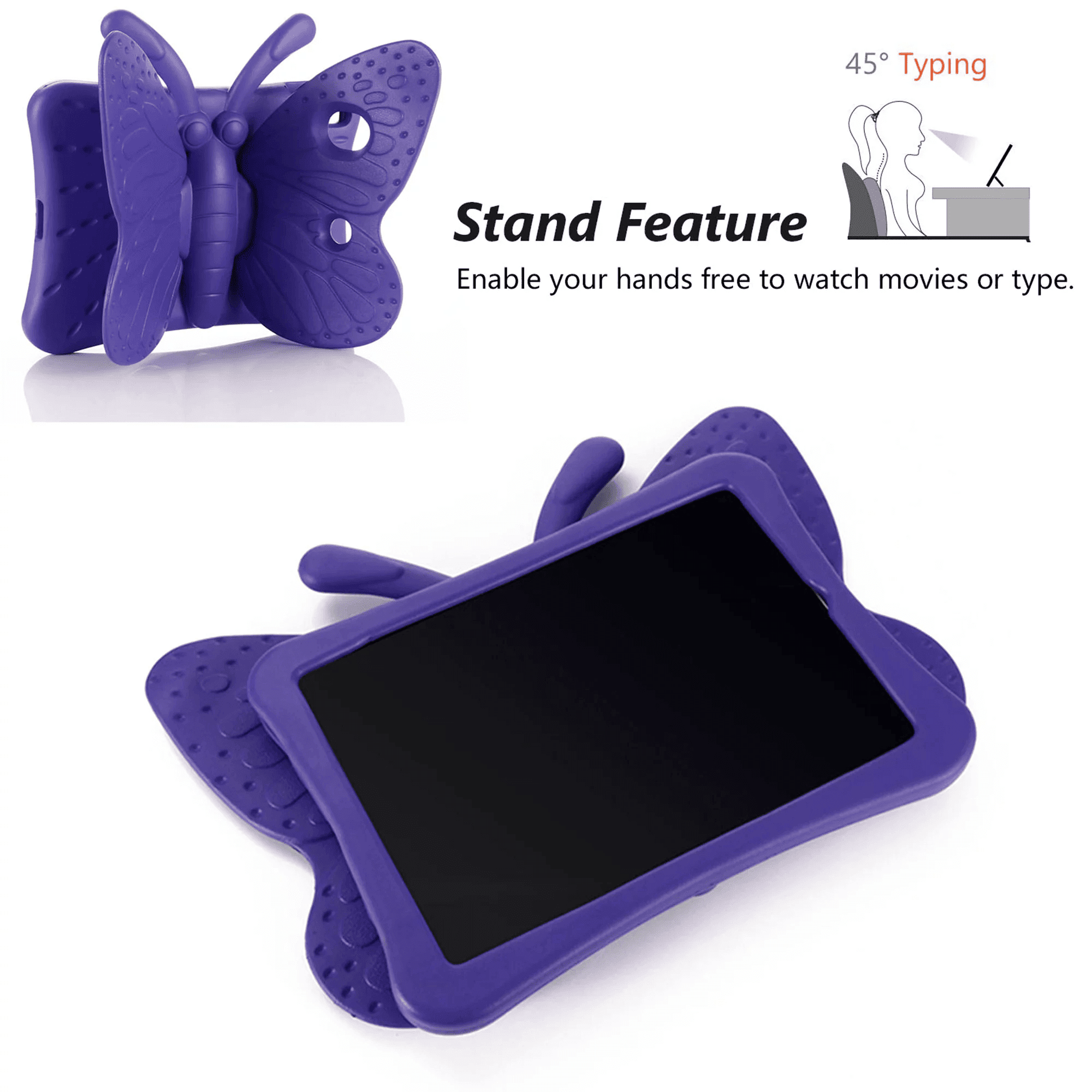 For Apple iPad 10.2 inch 9th/8th/7th Gen /Pro 10.5/Air 3 Kids Case, Butterfly Shockproof Handle Eva Stand Protective Shockproof Cover