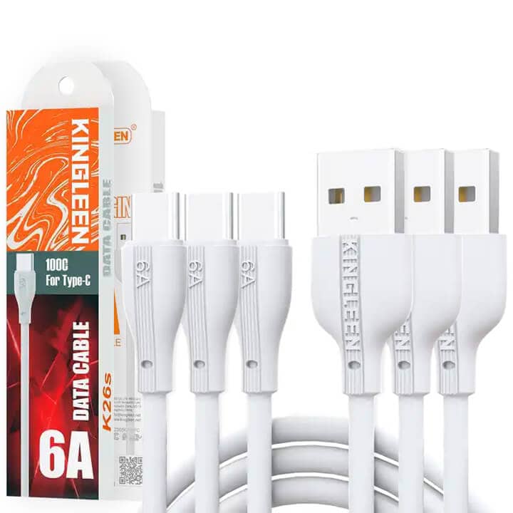 [3 Pack] Kingleen (K26S) 6A USB to Type C Universal Fast Charging Data Cable Cord For Samsung Google Oppo Nokia TCL Vivo Moto