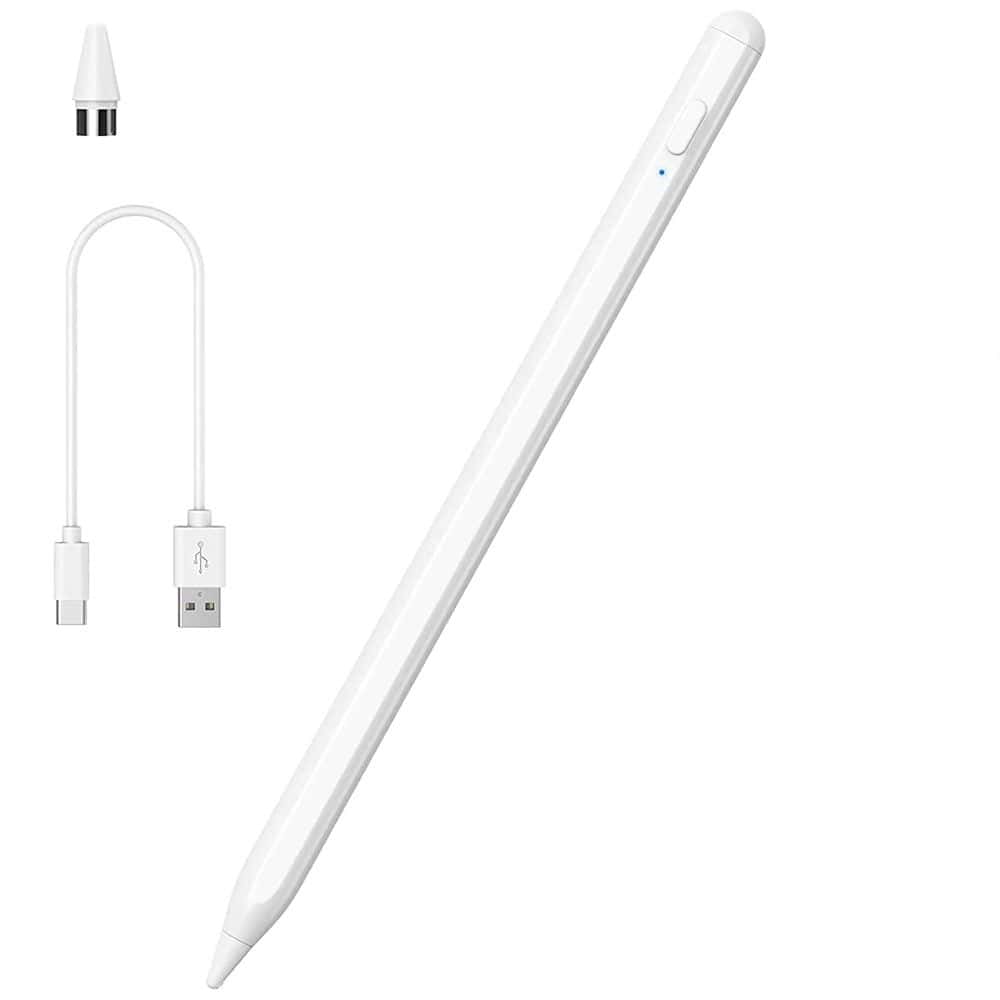 Universal JT18-P Active Stylus Touch Screen Pen Drawing Tablet Phone Mobile Smart Capacitive Digital Pencil For iPad/Samsung/Android/Tablet (White)