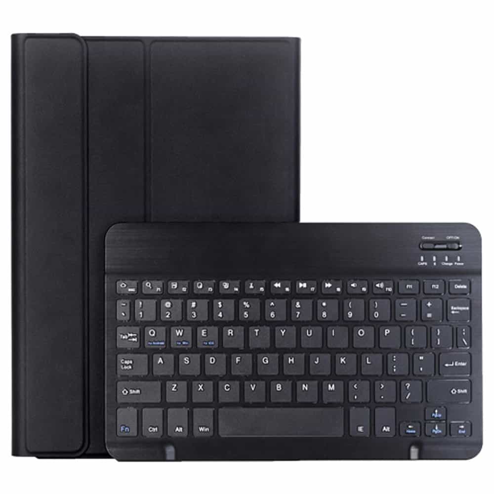 For Samsung Galaxy Tab S9 FE With Pencil Holder Detachable Wireless Bluetooth Keyboard and Flip Stand Leather Case Cover - Black