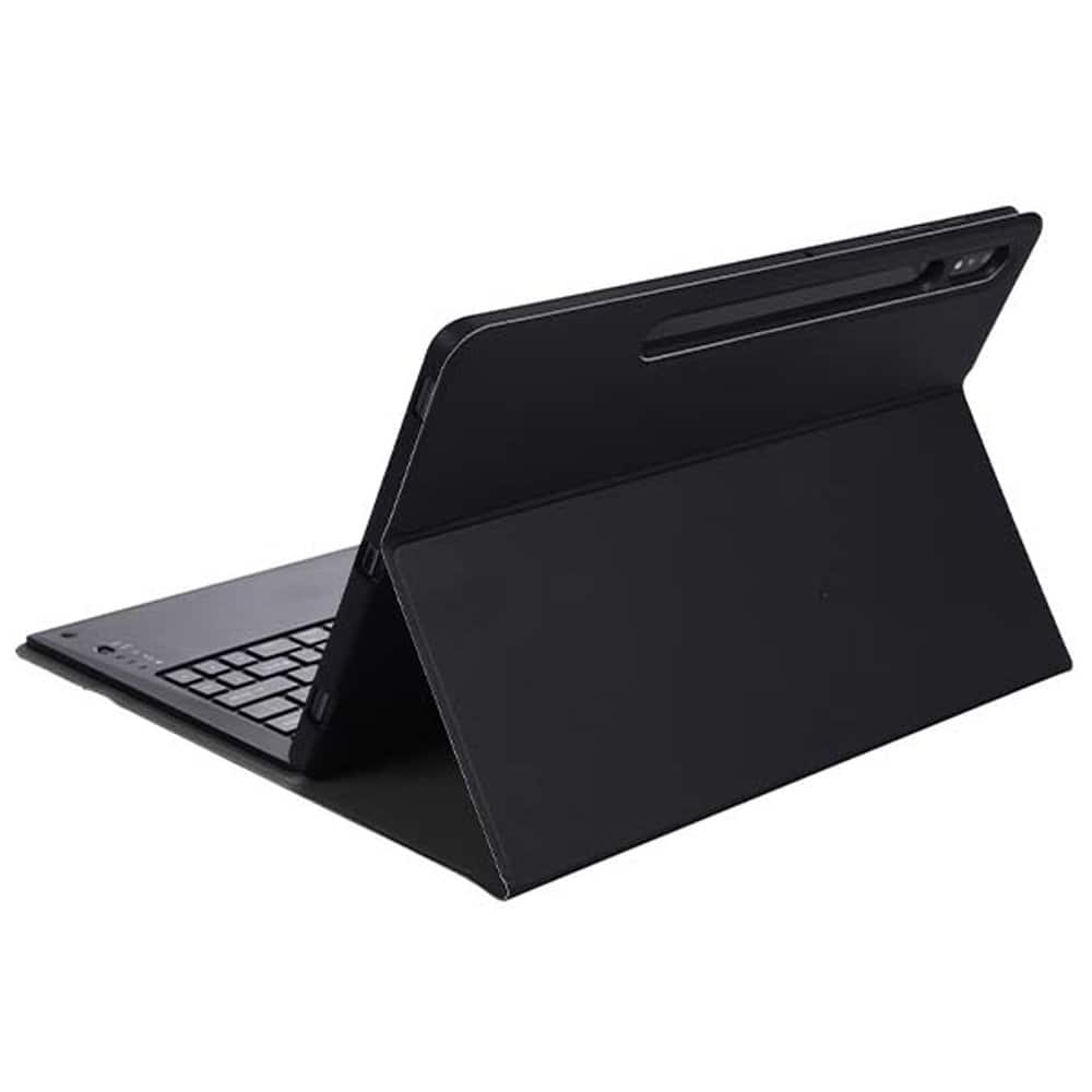 For Samsung Galaxy Tab S9 FE With Pencil Holder Detachable Wireless Bluetooth Keyboard and Flip Stand Leather Case Cover - Black