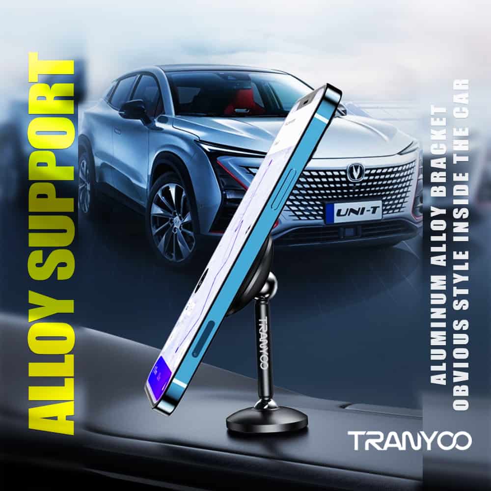 Tranyoo 360 Degree Rotating Strong Magnetic Suction Car Dashboard/Desktop Mobile Phone Holder For iPhone/Samsung/Google/Oppo/Nokia/Xiaomi/TCL/Vivo