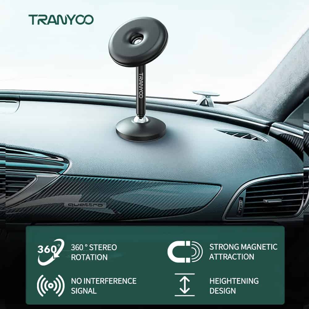 Tranyoo 360 Degree Rotating Strong Magnetic Suction Car Dashboard/Desktop Mobile Phone Holder For iPhone/Samsung/Google/Oppo/Nokia/Xiaomi/TCL/Vivo