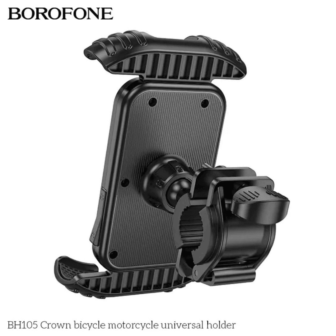 Borofone BH105 Bicycle & Motorcycle Motorbike Cycling Bike Scooter 360° Rotating Universal Mobile Phone Holder Mount Bracke Solid Grip Firmly Lockedt