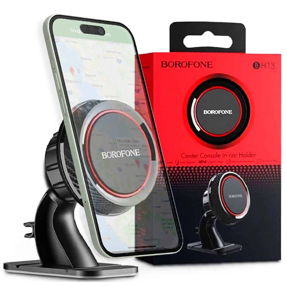 Borofone BH13 Center Console Journey Series Stick On Dashboard Magnetic Car Mount Mobile Phone Holder For iPhone/Samsung/Google/Oppo/Nokia/Motorola