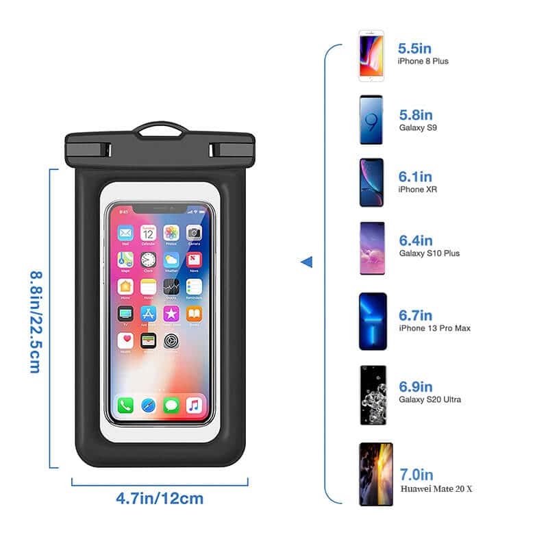 Universal Waterproof Pouch Phone Dry Bag Underwater Case Cover for Up to 6.9 inch Phone, iPhone , Samsung Galaxy, Google Pixel, Nokia, Oppo, Xiaomi, Motorola, OnePlus, TCL, Vivo