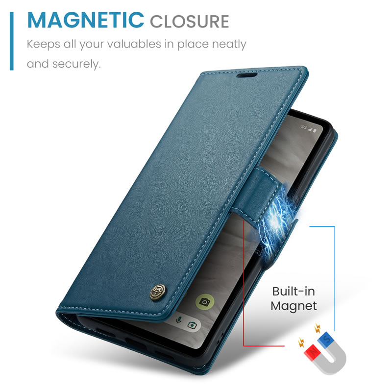 For Google Pixel 7 | 7A | 7 Pro Case RFID Blocking Retro Flip Premium Leather Card Holder Wallet Cover