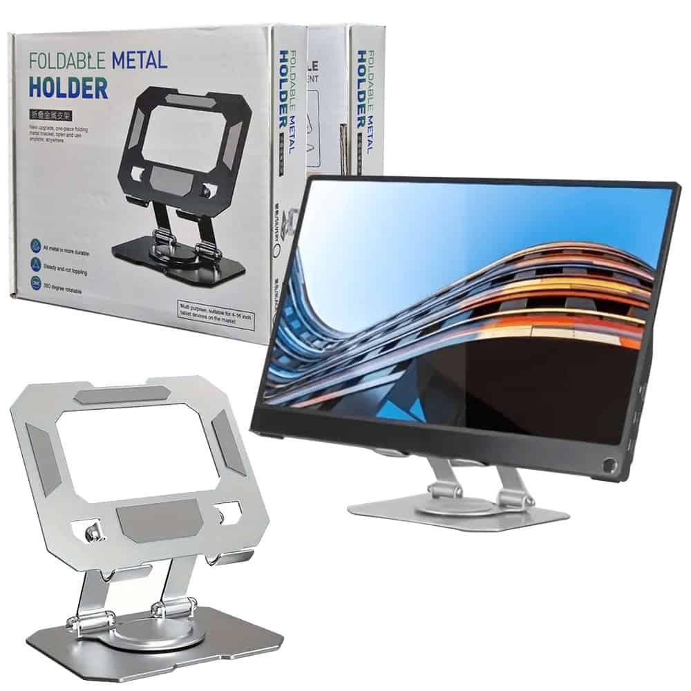 360 Rotating Adjustable Aluminum for 4-16 Inch Tablet Mount Alloy Metal Desk Mobile Phone Holder Stand For iPhone iPad Tablet Tab Notebook Desktop