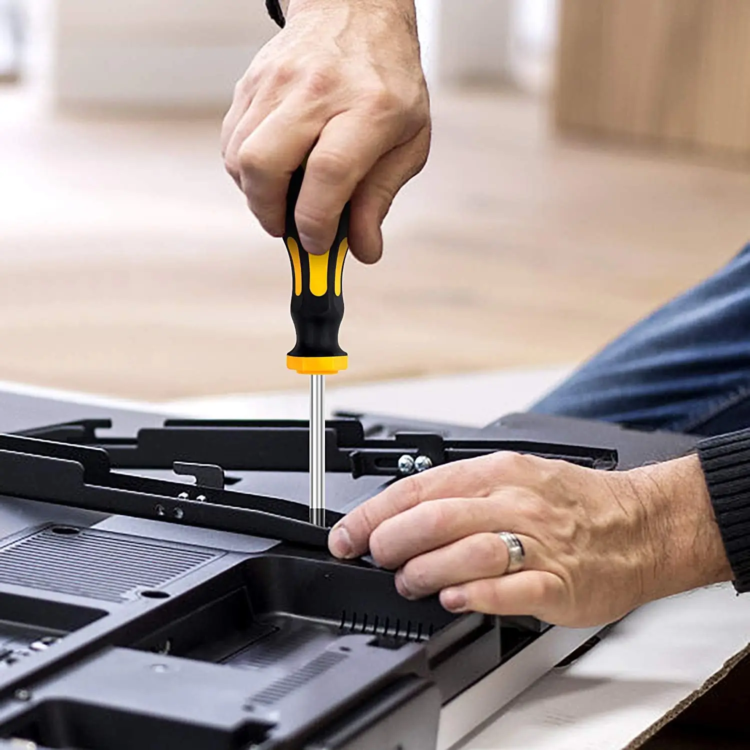 43 Pieces Magnetic Screwdrivers Set with Storage Box, Includes Slotted, Phillips, Hex, Posidrive, Trox, Magnetizer Demagnetizer Tools Set Household Home Repair Kit